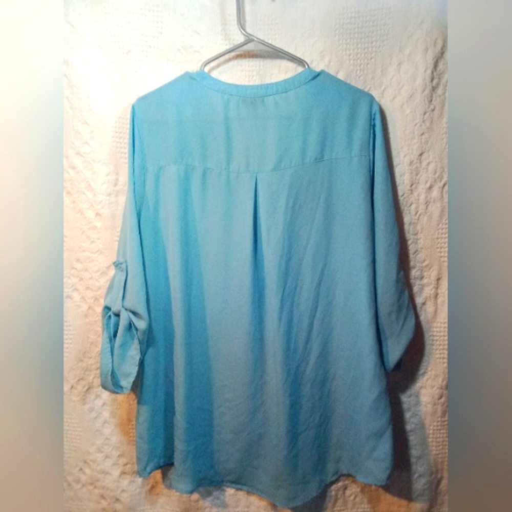 RUE 21 Extra Large Light Blue Silky Blouse